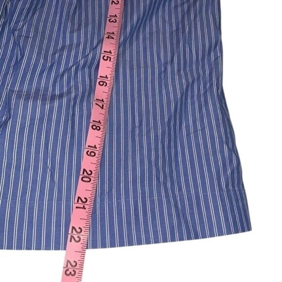 Gap Blue & White Striped Button-Up Blouse Medium 100% Cotton Made In Indonesia - Picture 10 of 12
